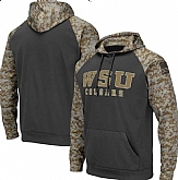 Men's Washington State Cougars Gray Camo Pullover Hoodie